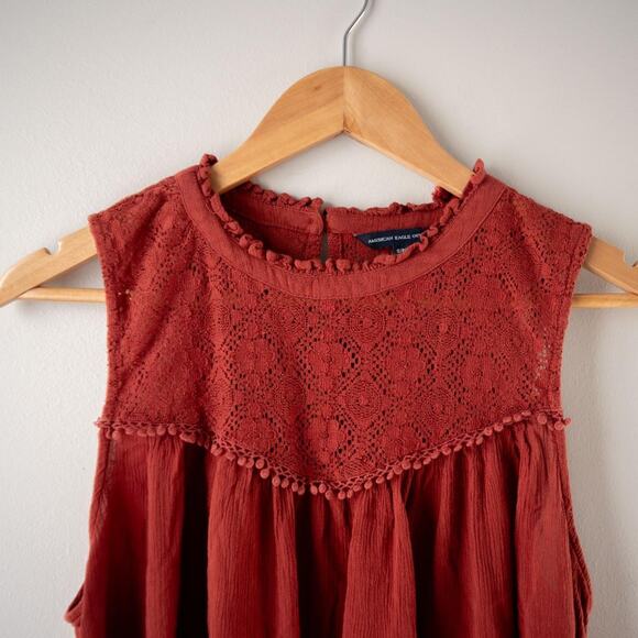 Maroon Boho American Eagle Blouse - Picture 2 of 7